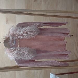 Sioni | Long Sleeves Faux Fur Cardigan with zipper